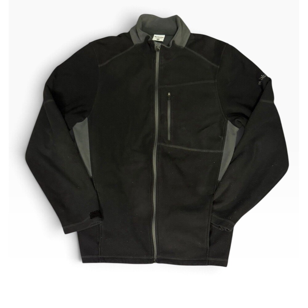 Columbia WM6339 Adventure Seeker Men's Medium Black Gray Full Zip Fleece Jacket